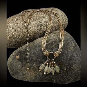 Shubes Dakota West Southwest Gold Sterling Liquid Silver Multi Strand Necklace